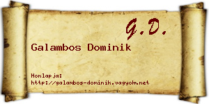 Galambos Dominik névjegykártya
